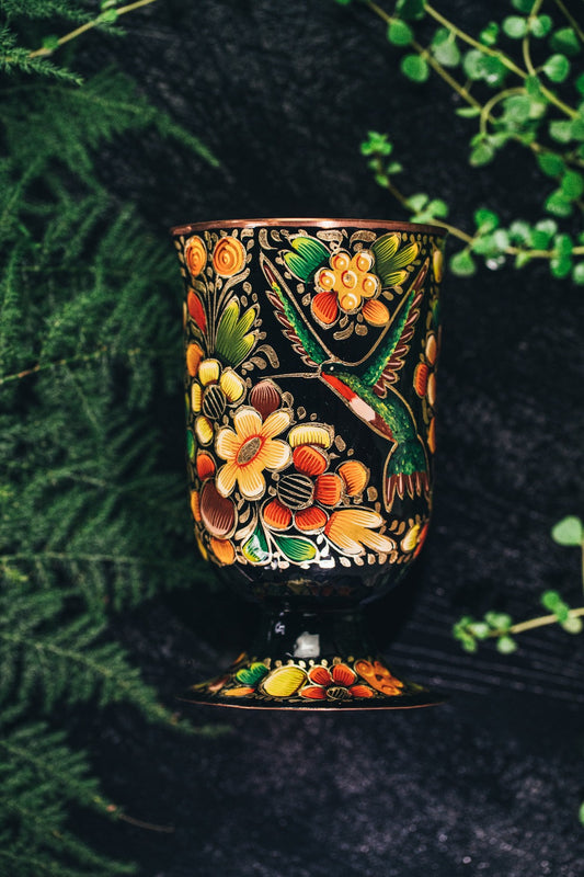 Mixing Glass Hand Painted Colibrí Negro 079